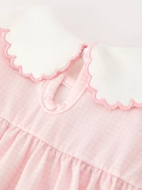 Pink Duck Embroidered Baby Girl Romper