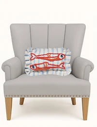 Coastal Sardines Tufted Hook Pillow