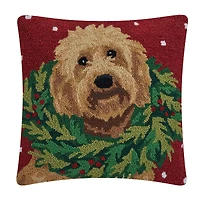 Labradoodle w/Wreath Hook Pillow