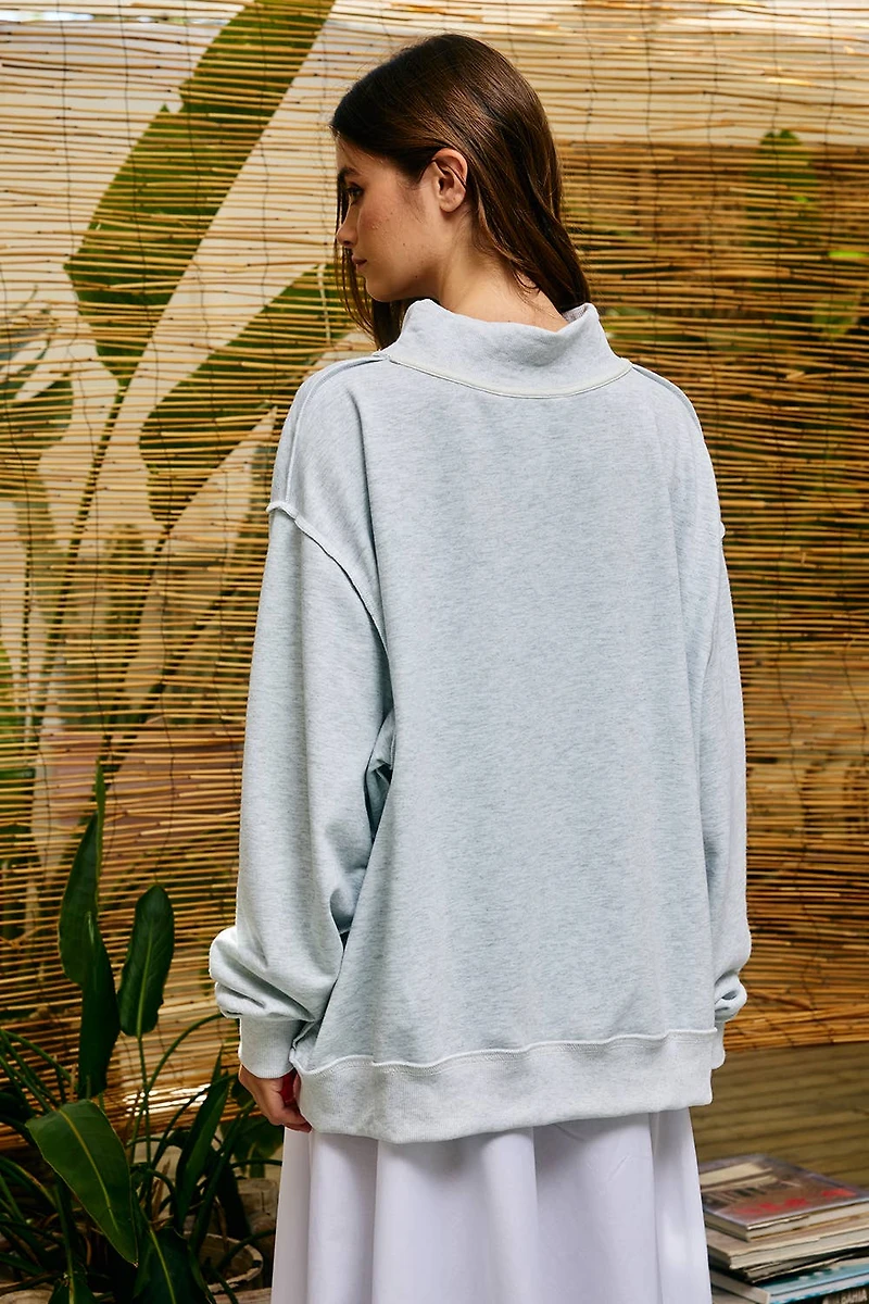 AMEN Patchwork Mock Neck