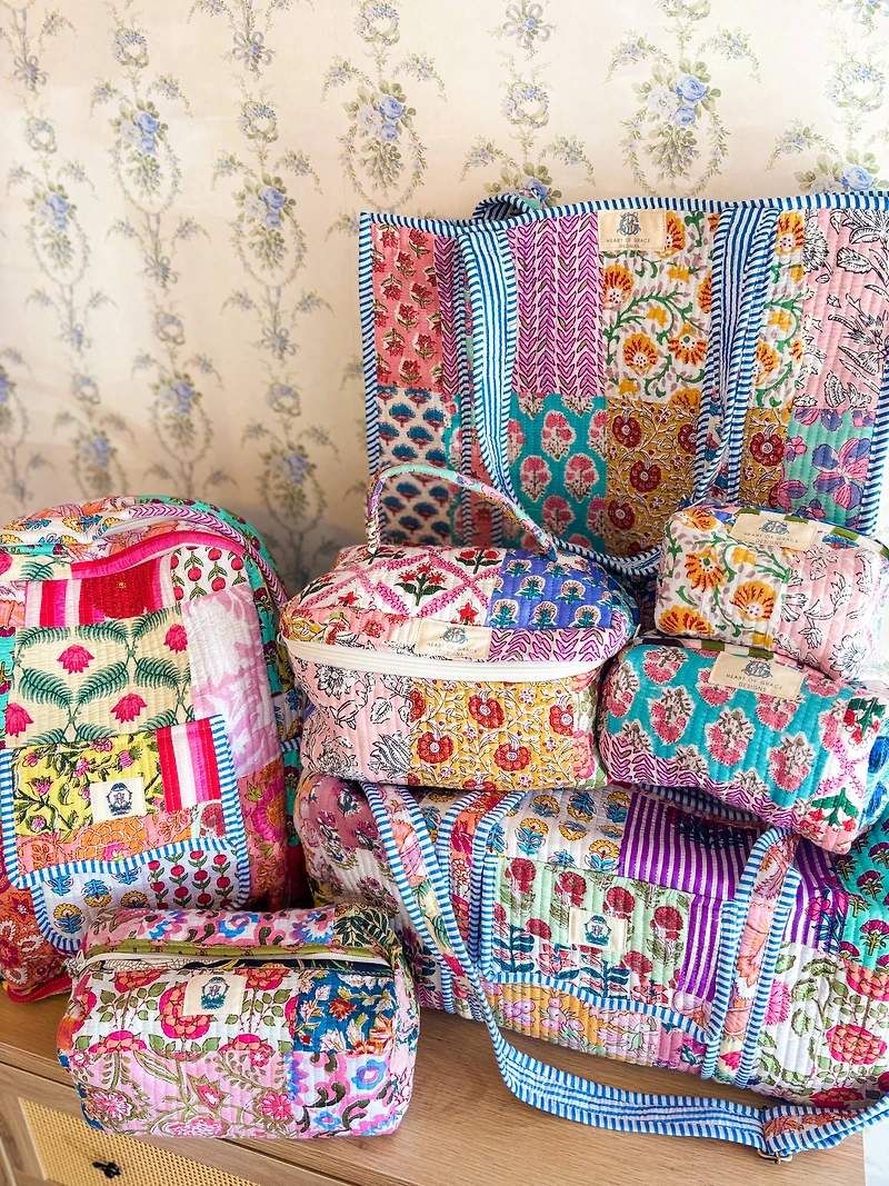 Wildflower Patch | Regular Quilted Tote Bag 