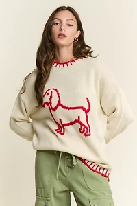 Puppy Accent Sweater Top