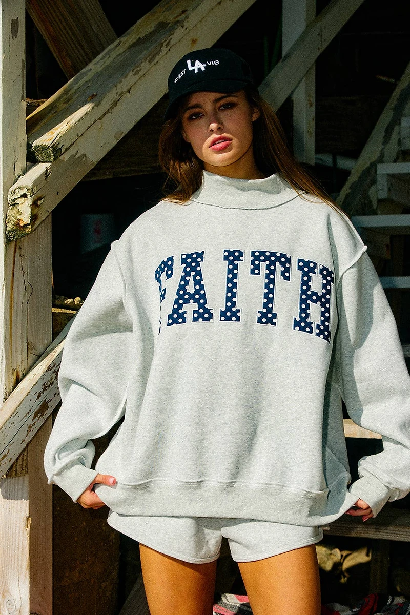 Faith Mock Neck Sweatshirt
