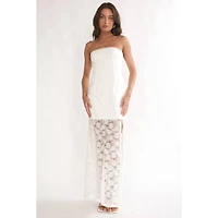 White Floral Lace Maxi Dress