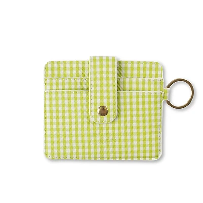 Green Gingham Card Wallet