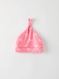 Christmas Bow Pink Romper with Hat: Sweet and Stylish Baby Outfit