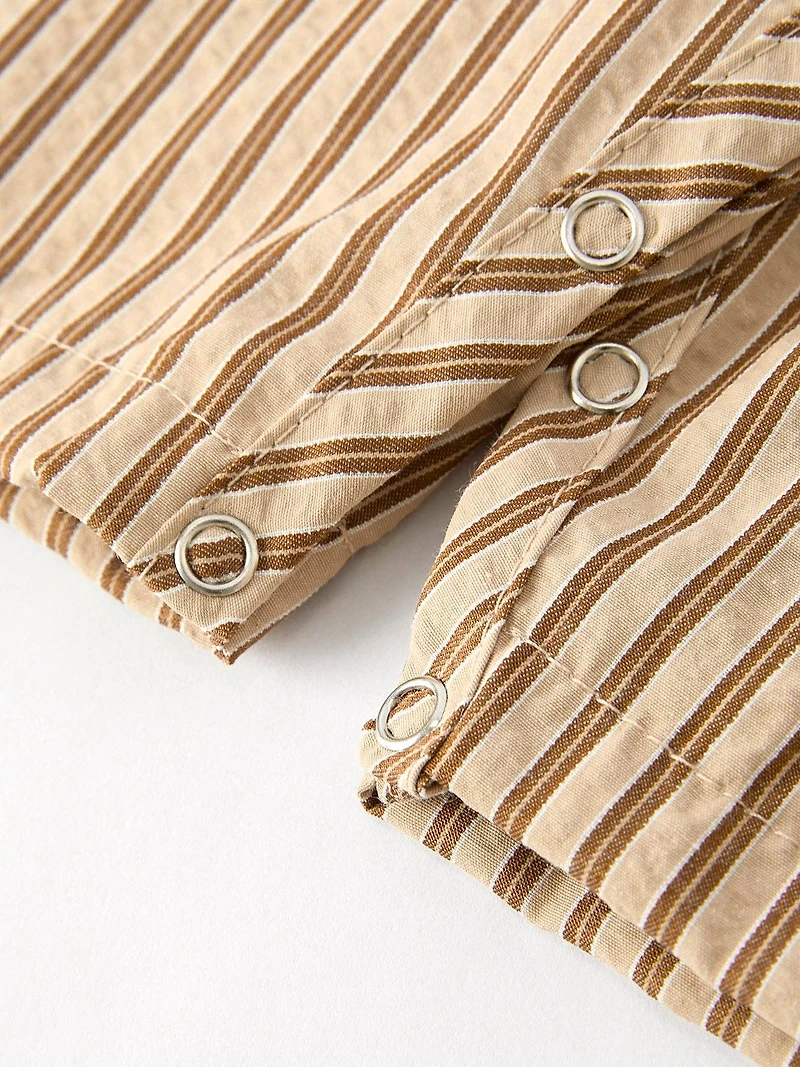 Stripe Smocked Cross Boys' Romper