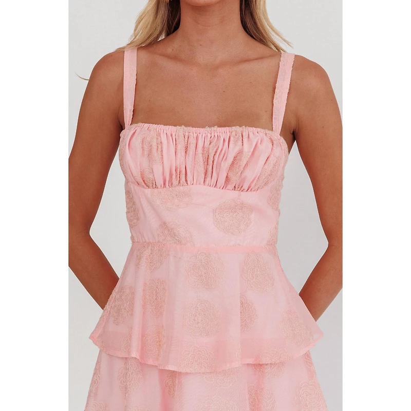 Baby Pink Tiered Maxi Dress