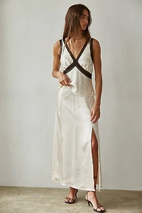 White Lace Trim Detail Sleeveless Top