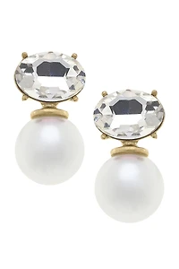 Brooke Rhinestone & Pearl Drop Earrings