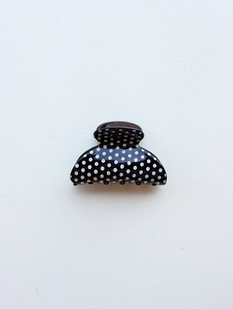Midi Black & White Polka Dot Claw