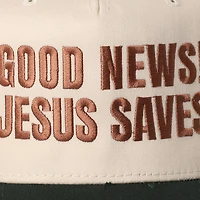 Good News Jesus Saves Trucker Hat/ Green & Brown