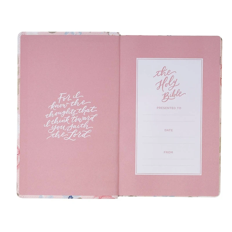 KJV Pink Bible Floral Print