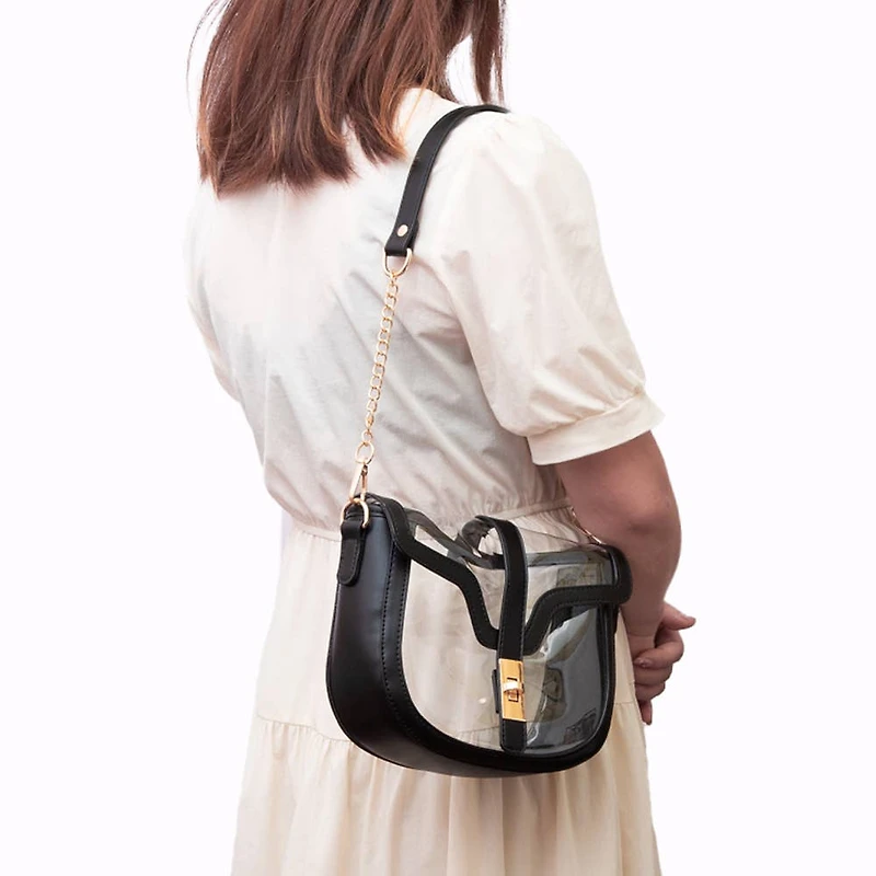 Clear Transparent Saddle Bag
: Gold