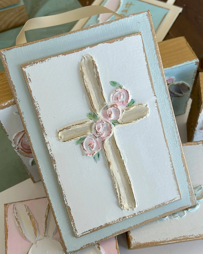 Cross w Roses Block