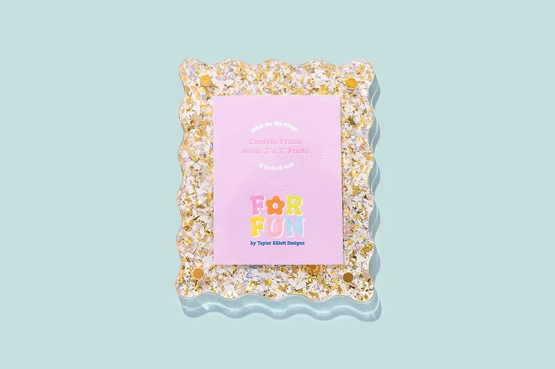 Acrylic Magnetic Frames Gold Confetti