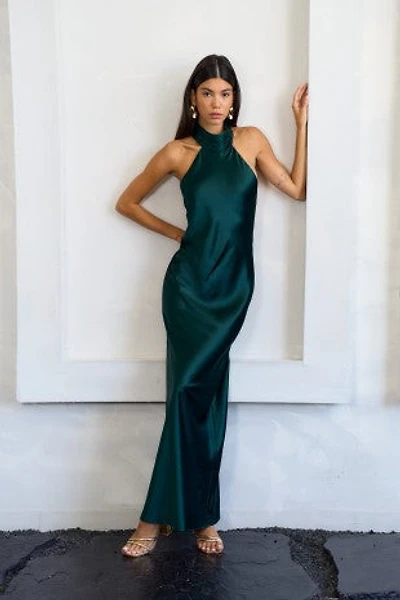 Green Halter Maxi Dress
