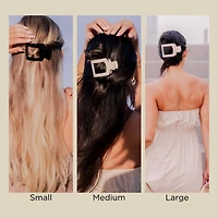Jet Black Med. Square Flat Hair Clip