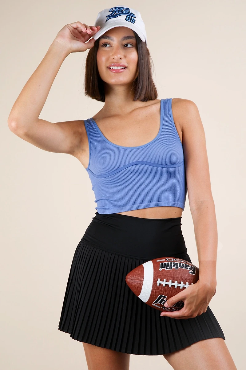 Black Pleated Sport Skirt