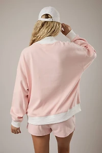 Light Pink Striped Mock Neck