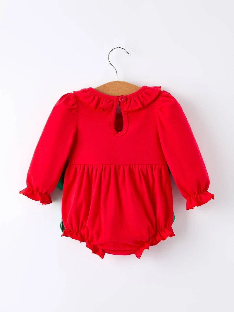 Red Christmas Smocked Romper