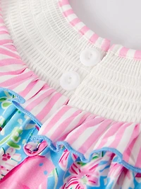 “I Love DAD ”Embroidery Smocking Baby Girls Dress