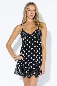 Black Polka Dot Mini Dress