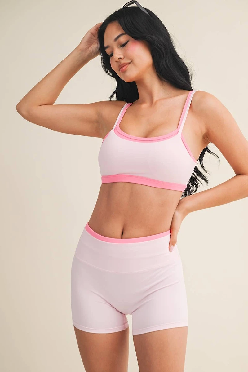 Pink Double Layered Sports Bra