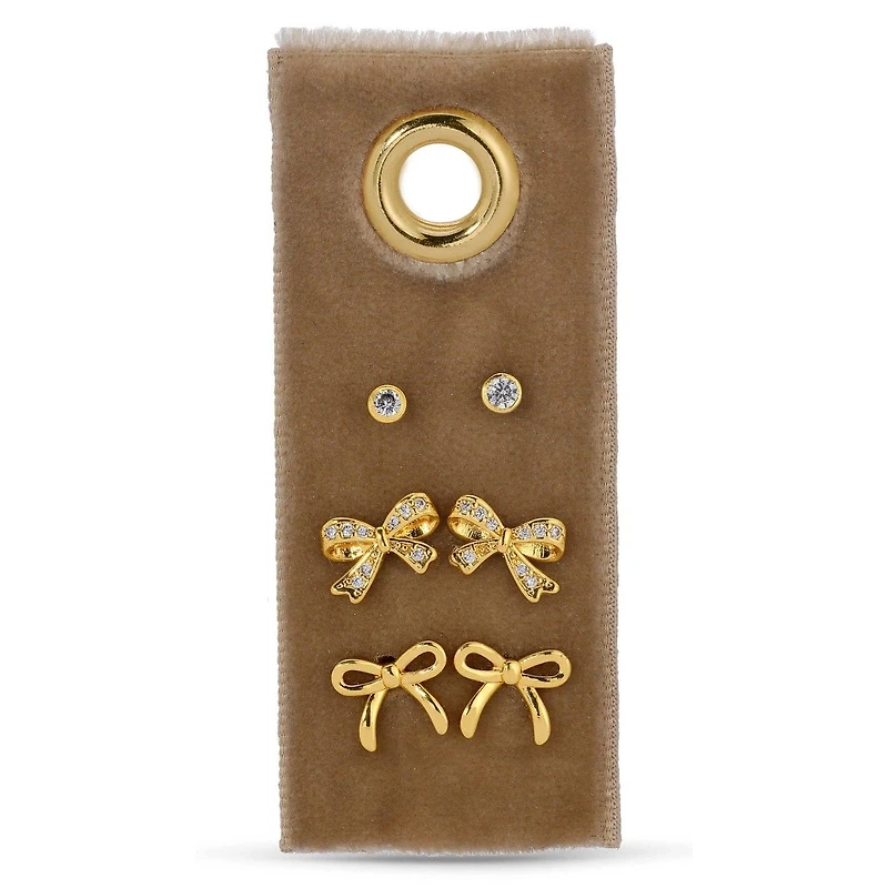 Bow Velvet Stud Set