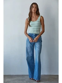 Mint Striped Seamless Tank Top