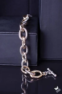 Two Tone Link Toggle Bracelet