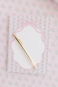 Pink Flower Ribbon Notepad