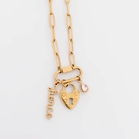 18K Gold Paperclip Carabiner Necklace