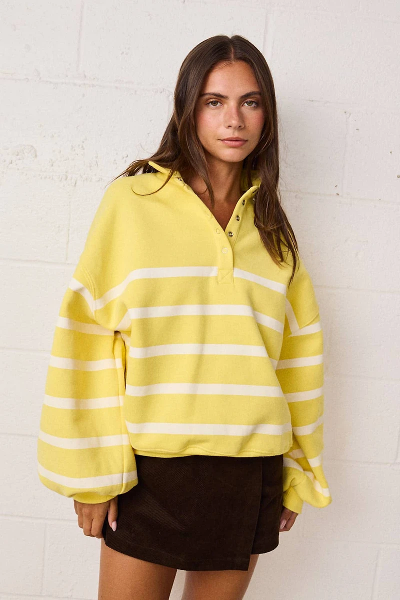 Yellow & White Stripe Pullover
