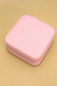 Light Pink Jewelry Organizer Travel Case