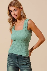Jade Floral Seamless Tank Top
