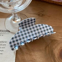 Blue Gingham Claw Clip