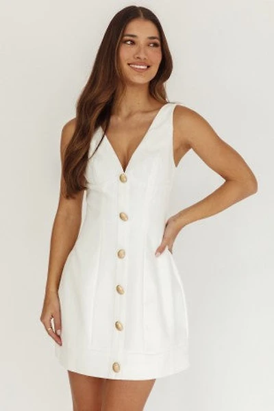 White Sleeveless Mini Dress