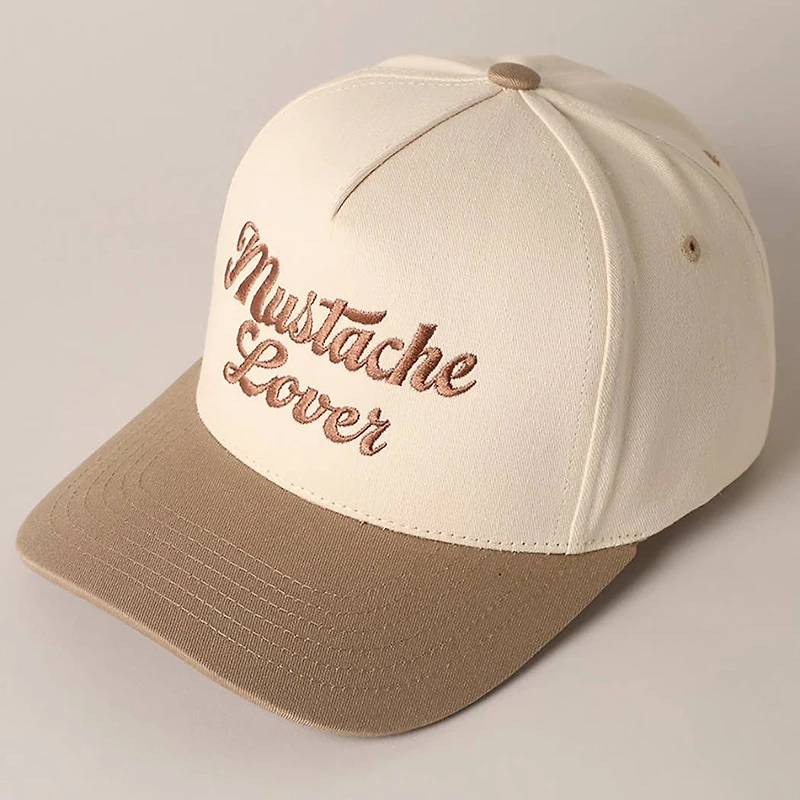 Mustache Lover Trucker Hat/ Beige