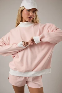 Light Pink Striped Mock Neck
