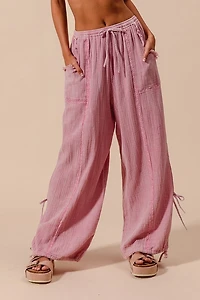 Mauve Gauze Jogger Pants