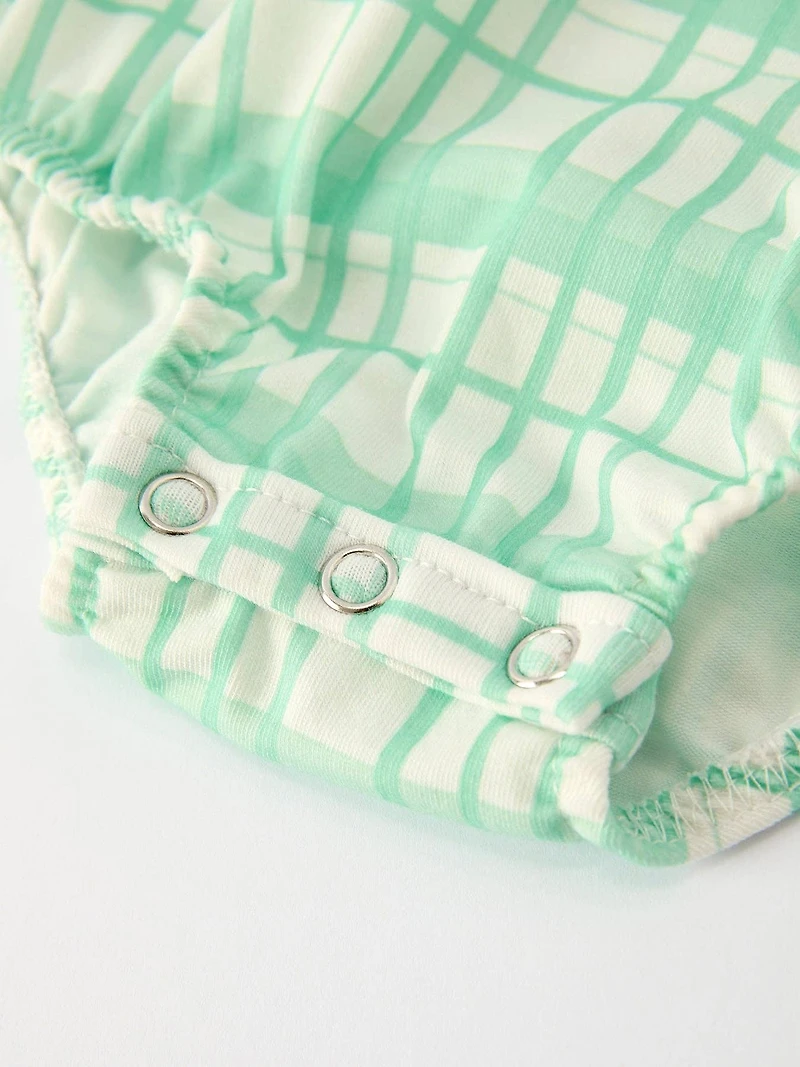 Green Plaid Christmas Romper
