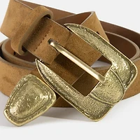 Brown Antique Vegan Leather Belt