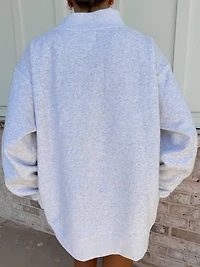 Gray Navy Blue Polka Dot USA Mockneck