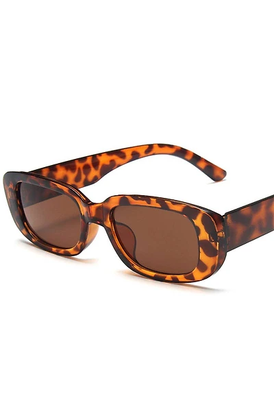 Brown Leopard Square Sunglasses