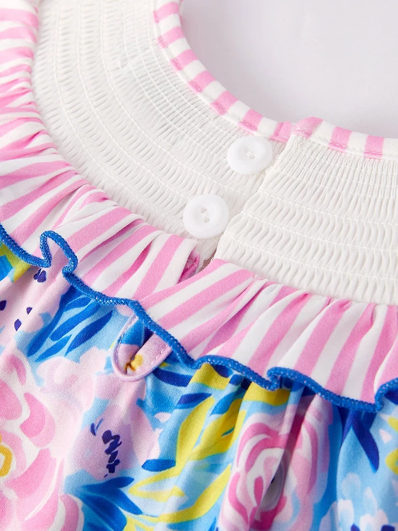“I Love MAMA”Embroidery Smocking Baby Girls Dress
