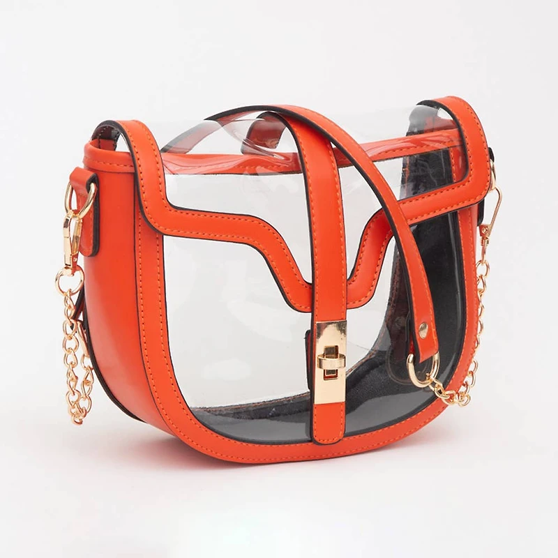 Clear Transparent Saddle Bag
: Black