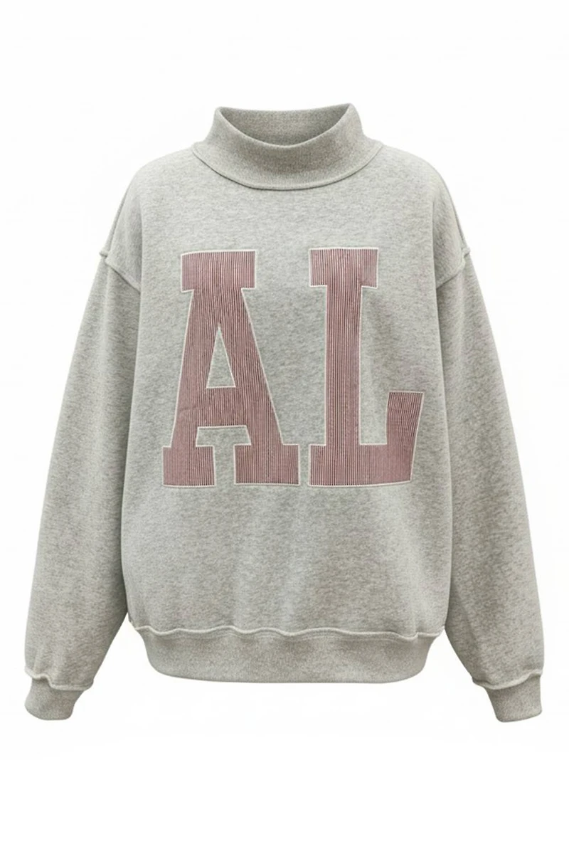 AL Stripe Mock Neck Sweatshirt