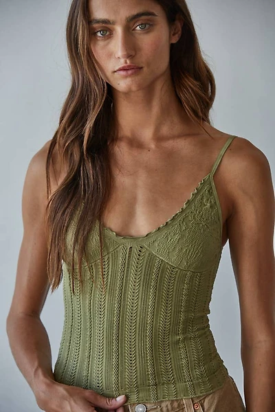 Green Jacquard Pattern Top