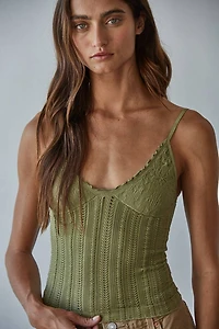 Green Jacquard Pattern Top
